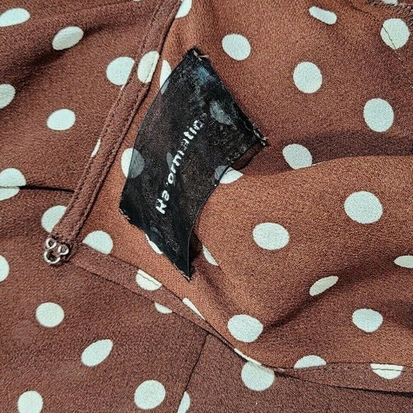 REFORMATION Brown Dot Finch Mini Dress - Picture 4 of 4